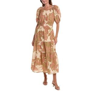 Velvet by Graham &‎ Spencer Raya Silk Blend Maxi Dress Floral Pink Green XS